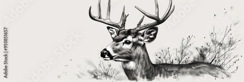 Detailed hand-drawn sketch of a deer, showcasing intricate line work and artistic flair.