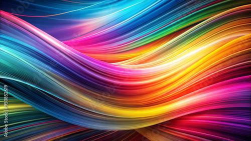 Abstract colorful waves with smooth gradients, dynamic atmosphere, vibrant artistic design, copy space