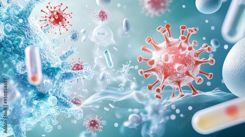 A high-resolution image of the immune system combating a surge in ...