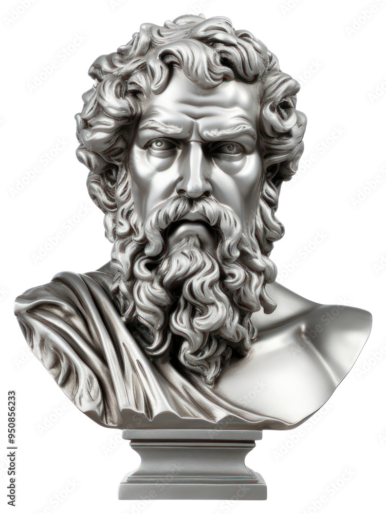Obraz premium PNG Ancient Greek god statue bust