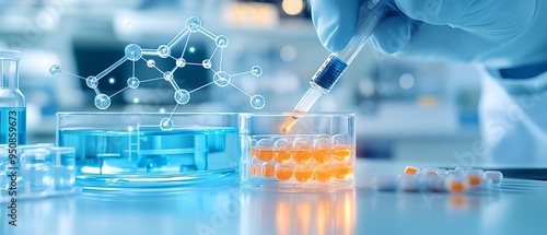 A close-up image of a researcher preparing a dose of an experimental antibiotic, focusing on the detailed steps taken to ensure the drug s effectiveness against dangerous pathogens