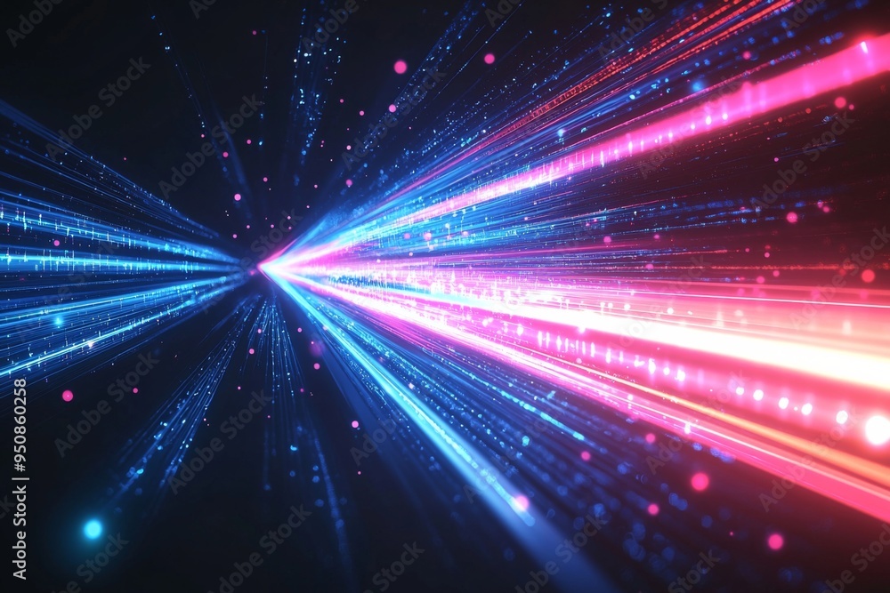 Naklejka premium Abstract motion speed glowing effect background created with Generative AI