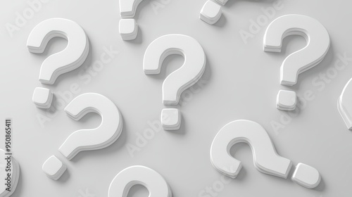 White question marks on a white background symbolize the hidden uncertainty and the need to find answers