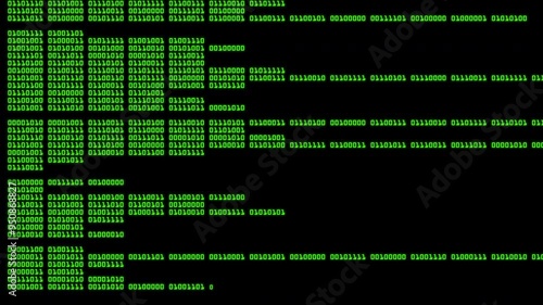 Binary Code Appearing On Screen, Code Moving, Computer Source Code, Cybersecurity Hacking, Cybercrime