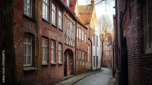 Salzspeicher in the old town of the hanseatic city of LÃ¼beck in Germany  photo