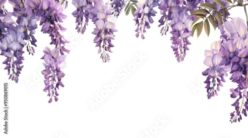 A cluster of purple flowers is suspended from a tree branch, adding a pop of color to the surroundings