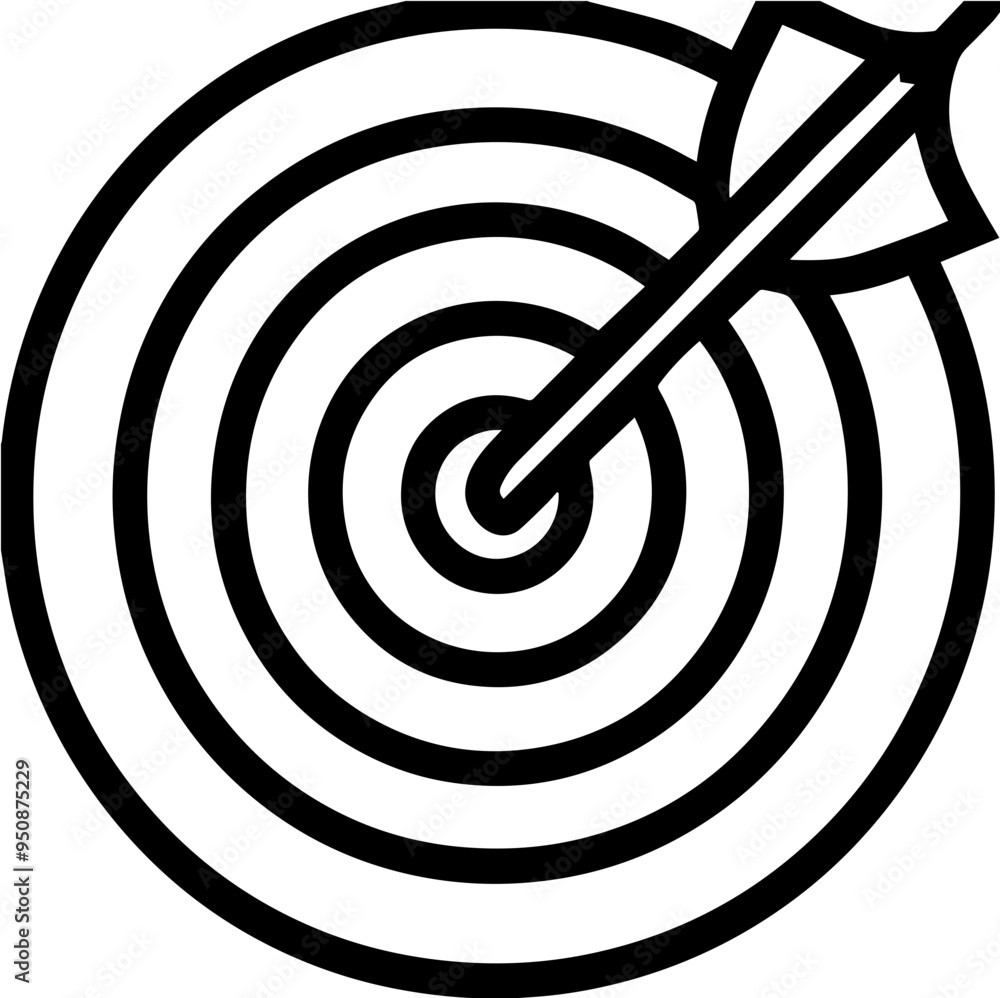 © Howto - 타겟과 화살 아이콘, 목표와 성공을 상징하는 그래픽