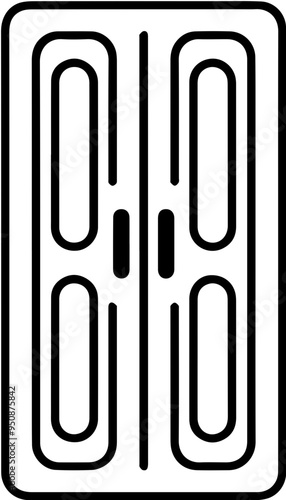 중앙 대칭 패턴의 흑백 아이콘 이미지