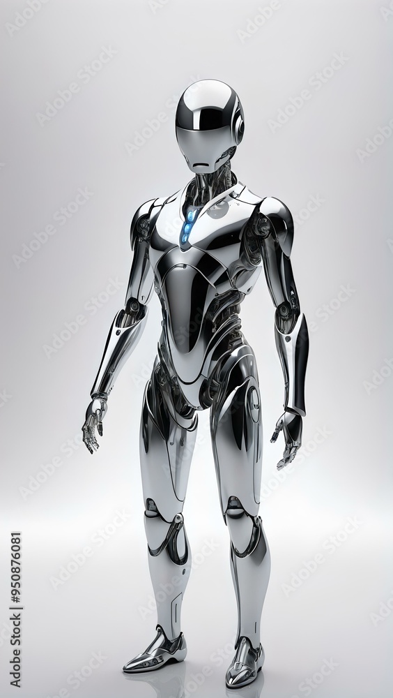 digital rendering of a sophisticated android on gray digital rendering of a sophisticated android on gray
