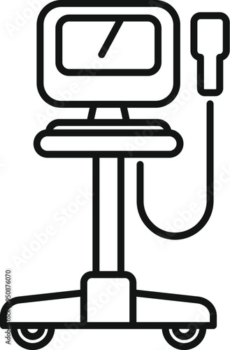 This icon represents an ultrasound machine, a medical device used to diagnose and monitor various conditions using high frequency sound waves