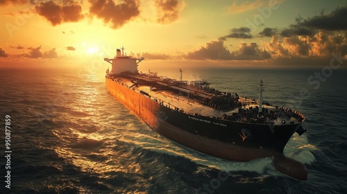 A massive oil tanker bound for the open Atlantic