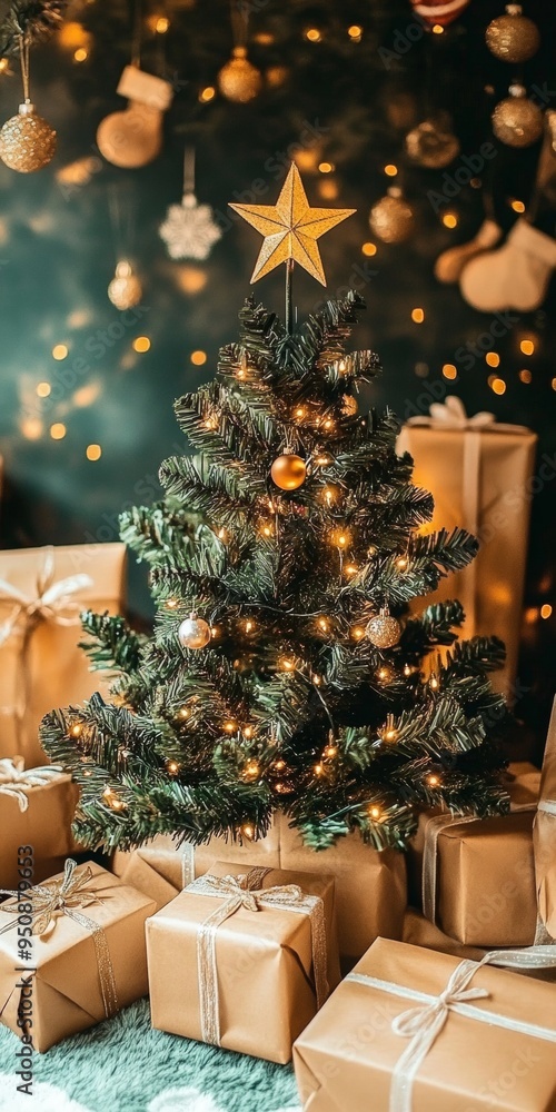 Obraz premium Festive Christmas tree