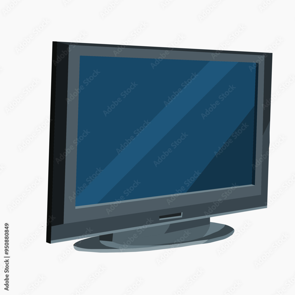 Realistic black modern thin frame display computer monitor vector illustration. Realistic black modern thin frame display computer monitor vector illustration.