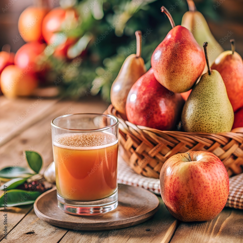 Ripe , juicy pear and beautiful glass of pear juice, Ripe , juicy pear and beautiful glass of pear juice,