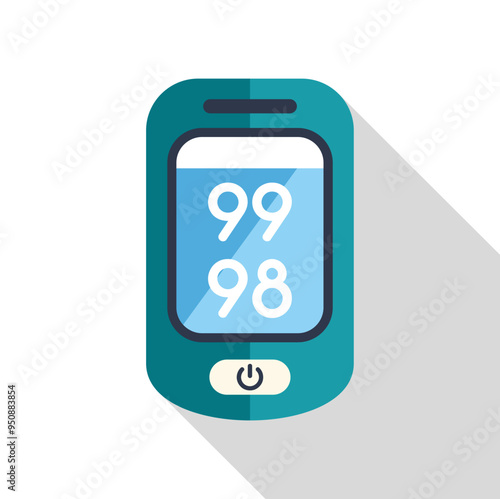 Pulse oximeter is measuring blood oxygen saturation, displaying a reading of 98 percent , indicating a healthy level