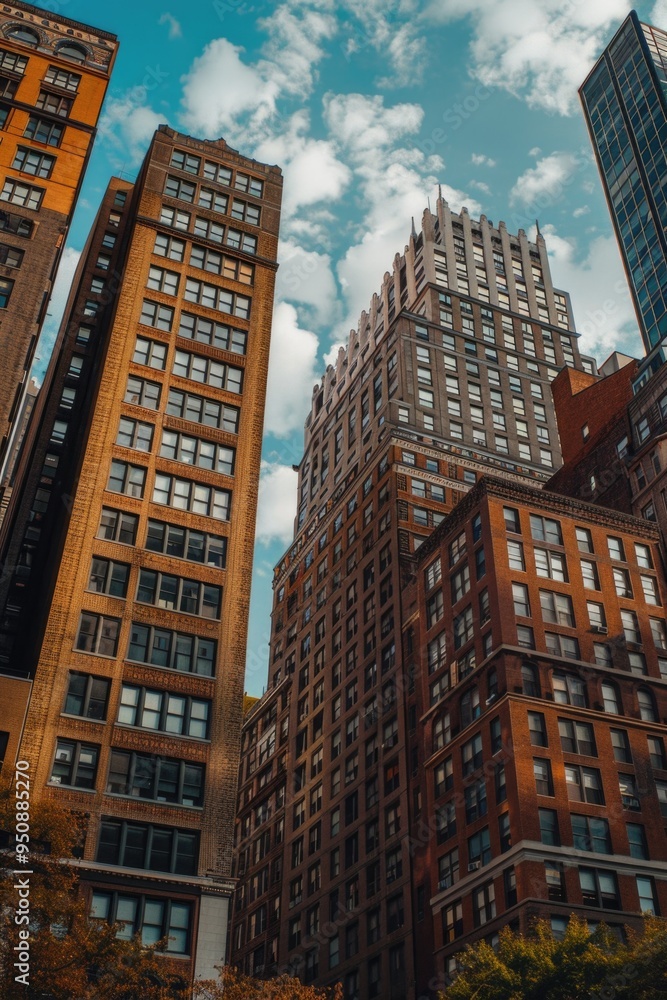 Fototapeta premium Cityscape with tall buildings and modern architecture