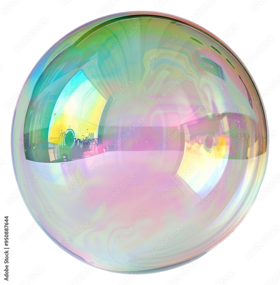 Fototapeta premium PNG Colorful reflective soap bubble