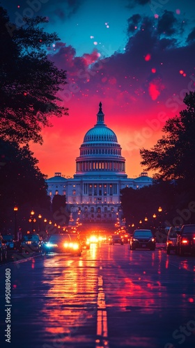 background with Capitol building