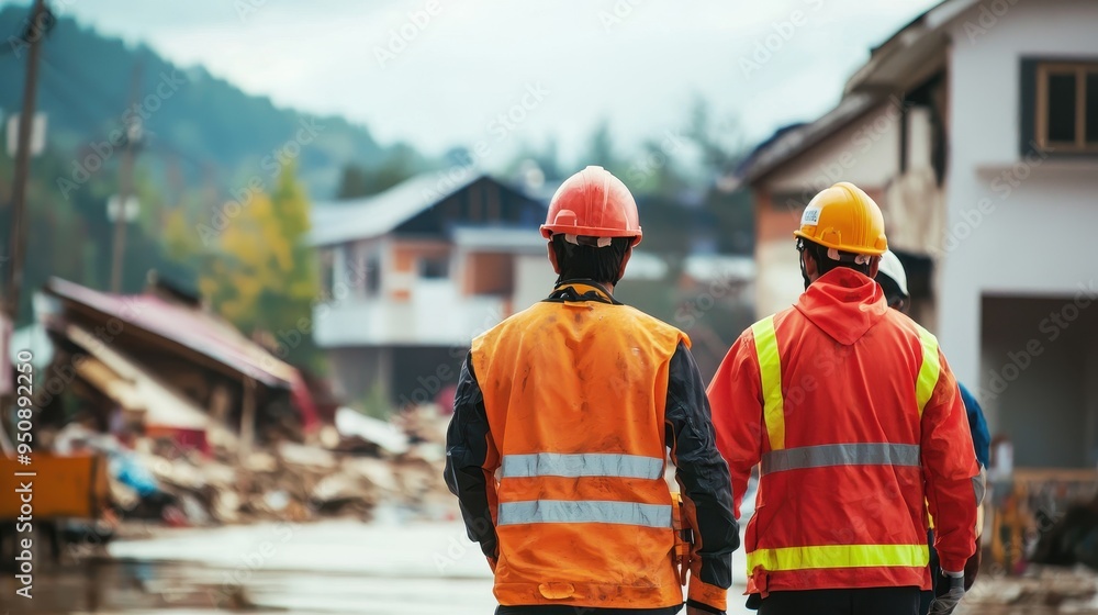 Construction Workers Overseeing a Rural Building Development Project Construction Workers Overseeing a Rural Building Development Project