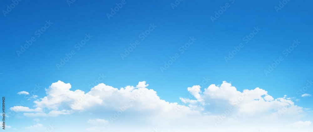 Panoramic View of a Clear Blue Sky with Clouds and White Space at the Bottom, High-Resolution, Minimalistic Design Panoramic View of a Clear Blue Sky with Clouds and White Space at the Bottom, High-Resolution, Minimalistic Design