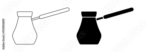 side view Cezve icon set