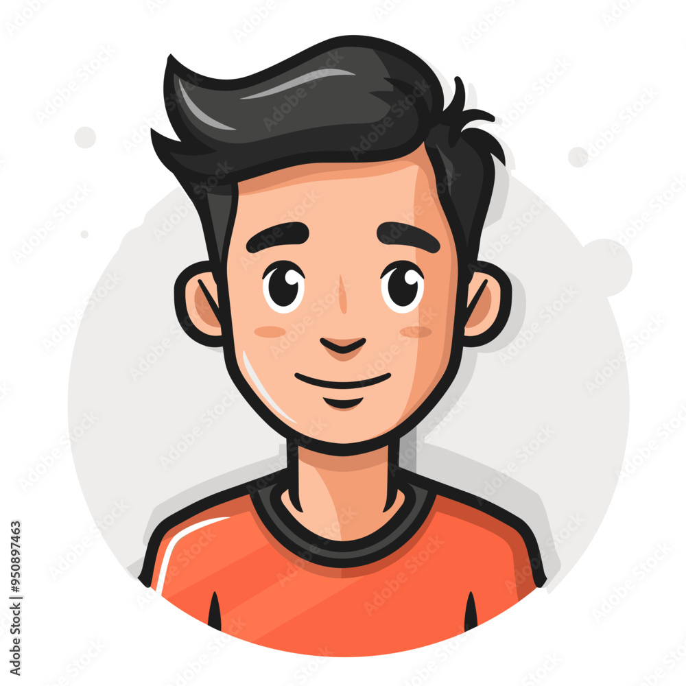 Portrait of a young man. Vector illustration in cartoon style. Portrait of a young man. Vector illustration in cartoon style.