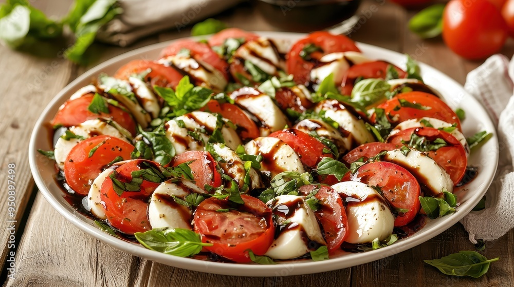 Refreshing Caprese Salad with Juicy Tomatoes and Basil Refreshing Caprese Salad with Juicy Tomatoes and Basil