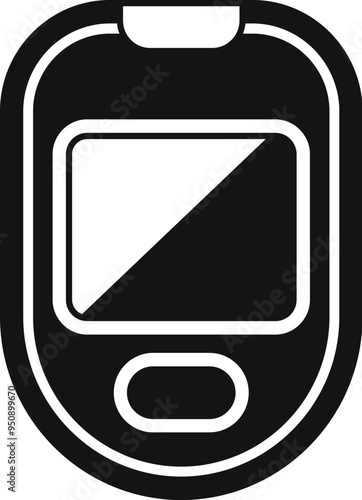 Simple vector icon of a glucometer showing the blood glucose level