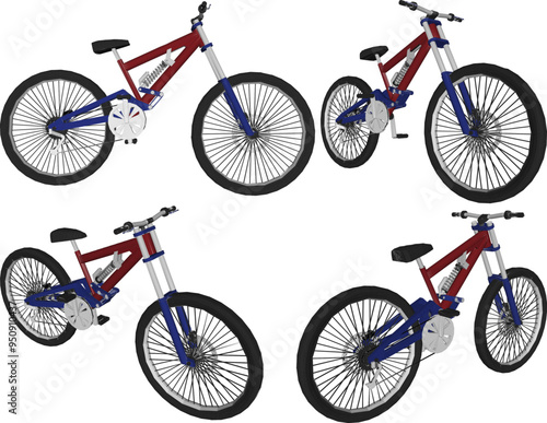 Vector sketch illustration silhouette design image of young man bicycle for freestyle downhill sport