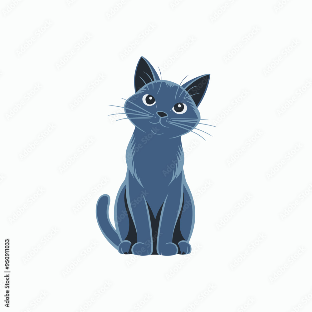 Russian Blue Cat Breed Silhouette Vector Set Animals Illustration Russian Blue Cat Breed Silhouette Vector Set Animals Illustration