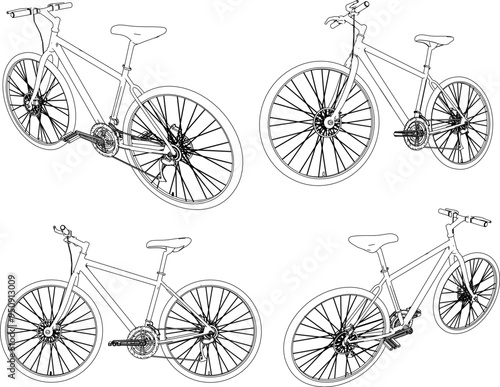 Vector sketch illustration silhouette design image of racing bike for championship race