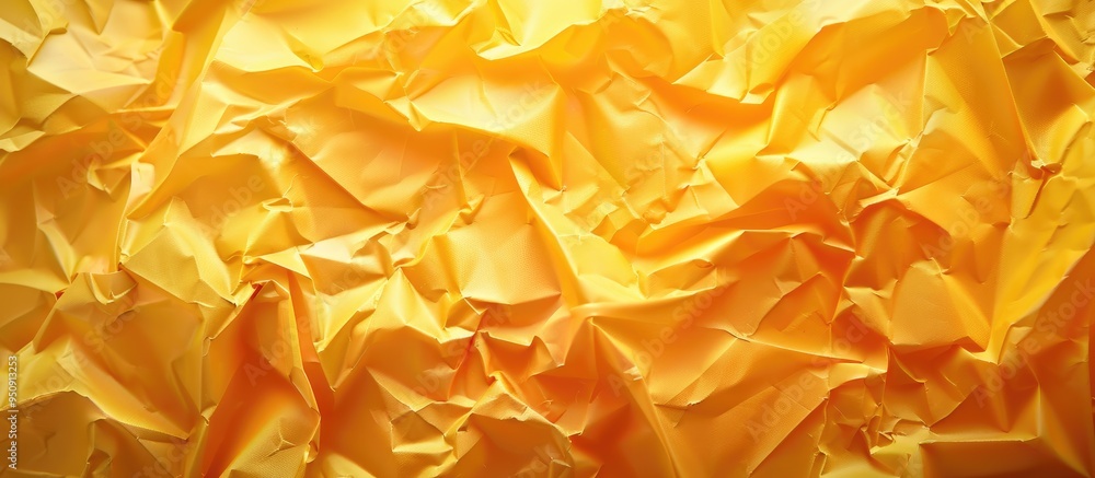Yellow Crumpled Paper Background Yellow Crumpled Paper Background