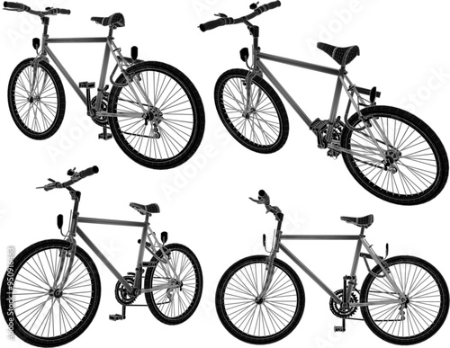 Vector sketch illustration silhouette design image of sport bike for casual cycling with safety lock 