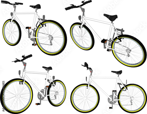 Vector sketch illustration silhouette design image of sport bike for casual cycling with safety lock