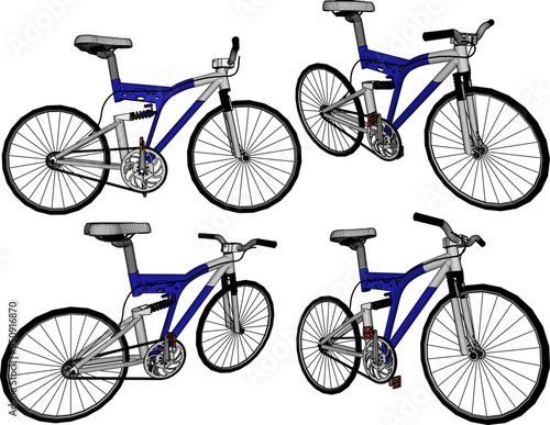 Vector sketch illustration silhouette design image of sport racing bike for race