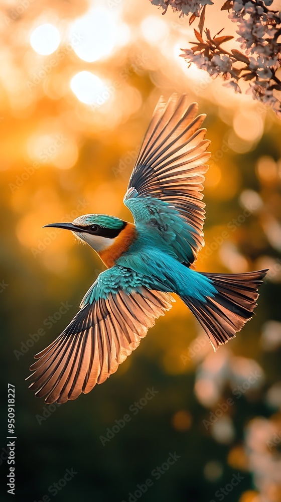 colorful bird flying in the nature cinematic lighting colorful bird flying in the nature cinematic lighting