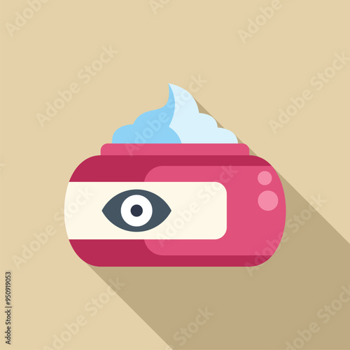 Eye cream jar with an eye on it representing its benefits for improving vision and eyesight