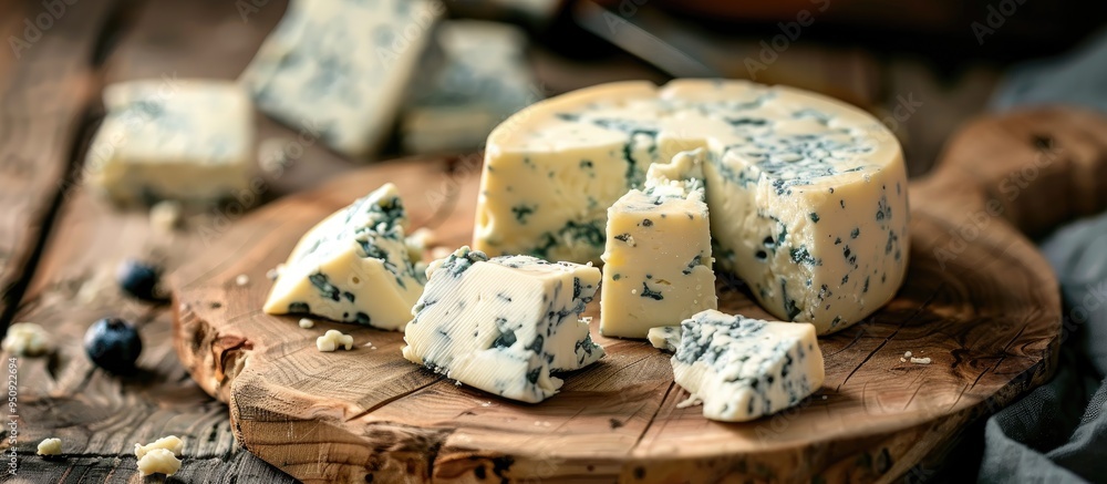 Blue Cheese On A Wooden Board Blue Cheese On A Wooden Board