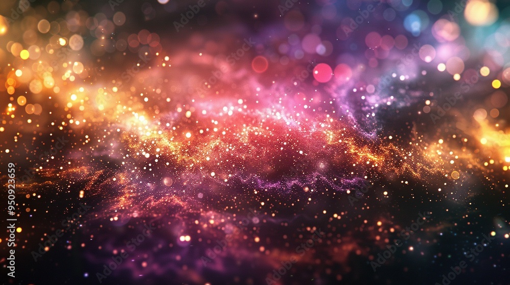 Abstract Cosmic Background with Shimmering Lights and Nebulae Abstract Cosmic Background with Shimmering Lights and Nebulae