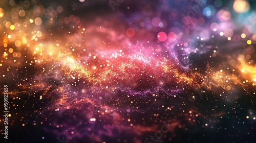 Abstract Cosmic Background with Shimmering Lights and Nebulae