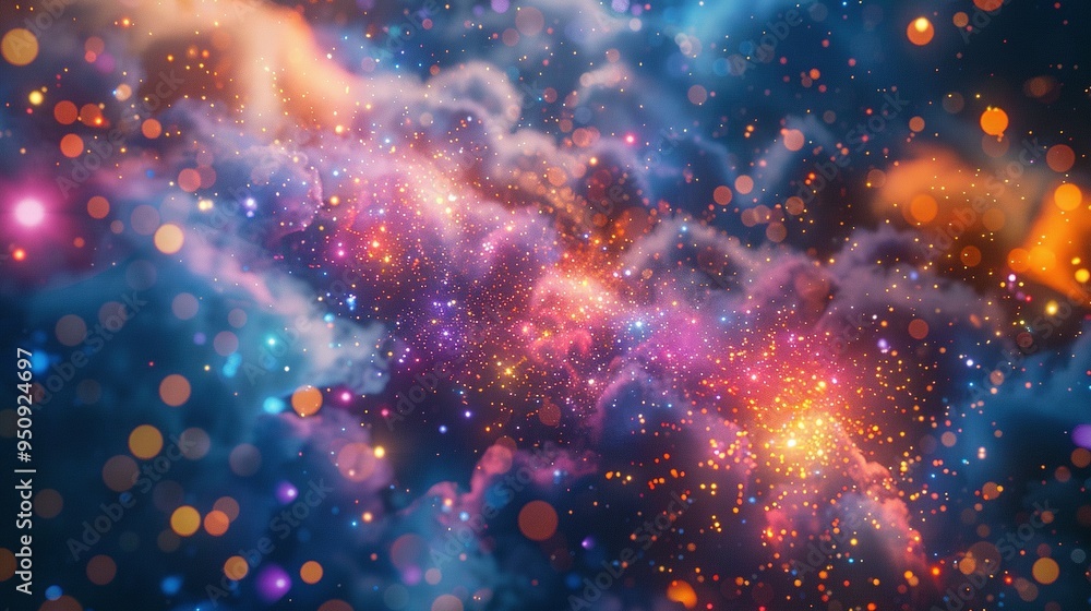 Abstract Nebula with Glowing Stars and Cosmic Dust Abstract Nebula with Glowing Stars and Cosmic Dust