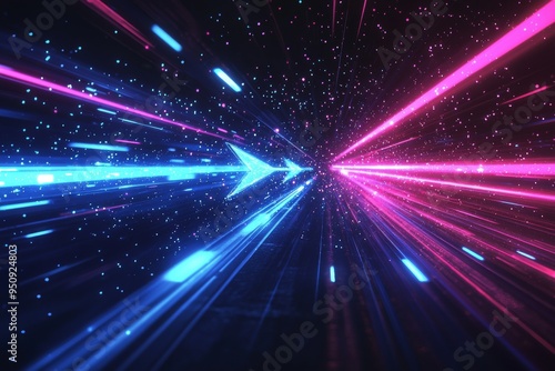 Abstract motion speed glowing effect background created with Generative AI