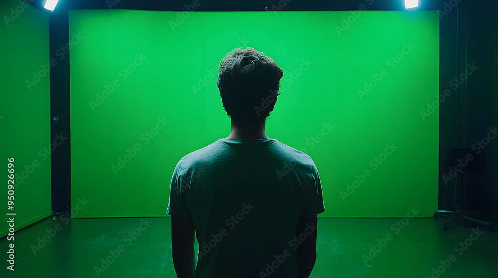 Seamless editing with a vibrant green screen background for versatile post-production effects Seamless editing with a vibrant green screen background for versatile post-production effects
