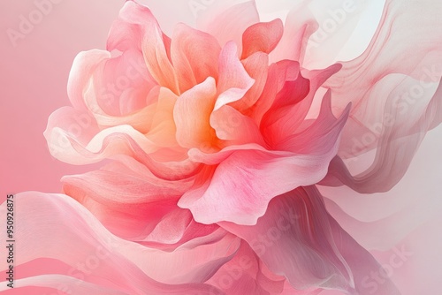 Wallpaper Mural Abstract Pink Flower with Delicate Veins Torontodigital.ca