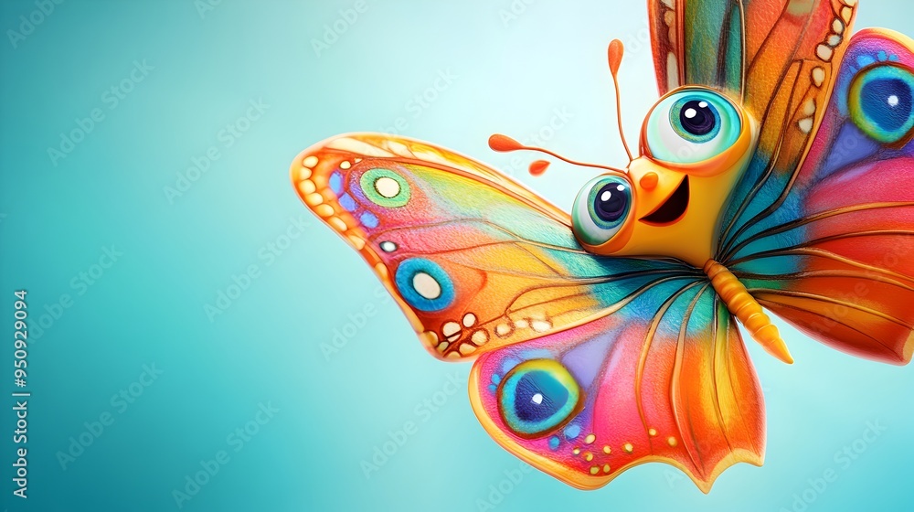 Vibrant Butterfly with Colorful Wings Spreading in Nature Vibrant Butterfly with Colorful Wings Spreading in Nature