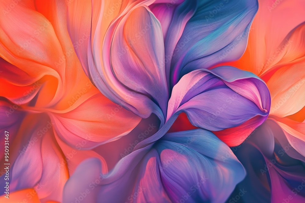 Abstract Floral Pattern in Vibrant Hues Abstract Floral Pattern in Vibrant Hues