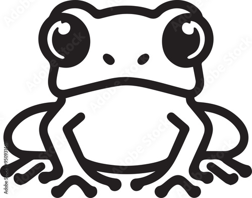 Frog silhouette for digital content creation, vectorized frog logo, created with artificial intelligence