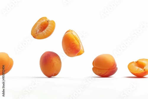 Wallpaper Mural Apricot falling on white background fully in focus isolated with clipping path Torontodigital.ca