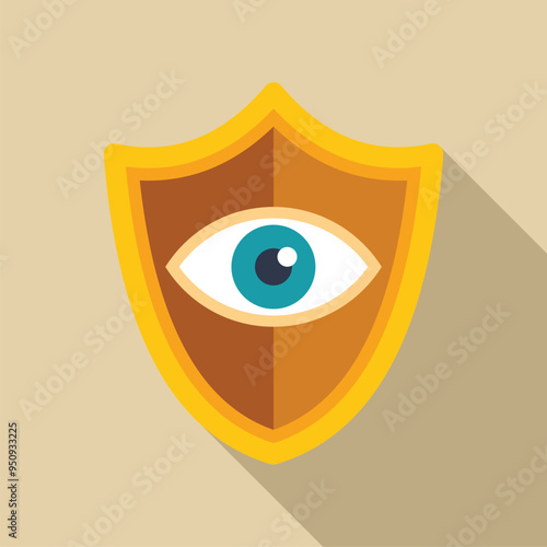 Security shield is providing safety and protection with an eye watching carefully