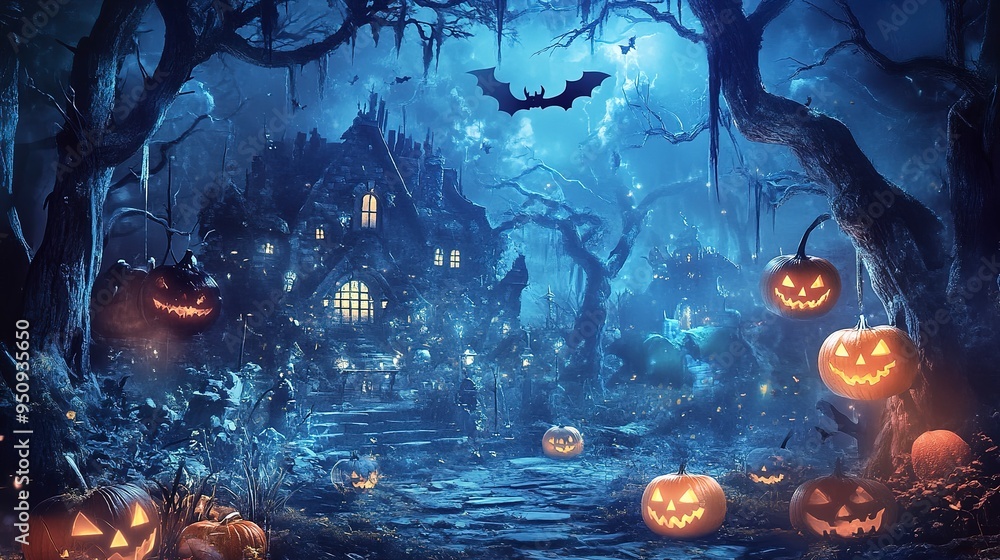 Obraz premium happy halloween background 